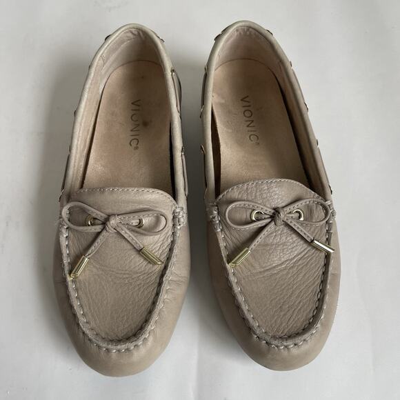 Vionic Virginia Driving Moc Leather Shoes Flats Loafers Women's Size 6 Gray0 - Picture 2 of 14